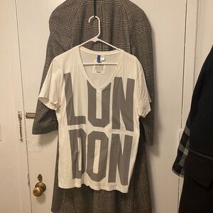 Divided White and Gray Graphic Tee